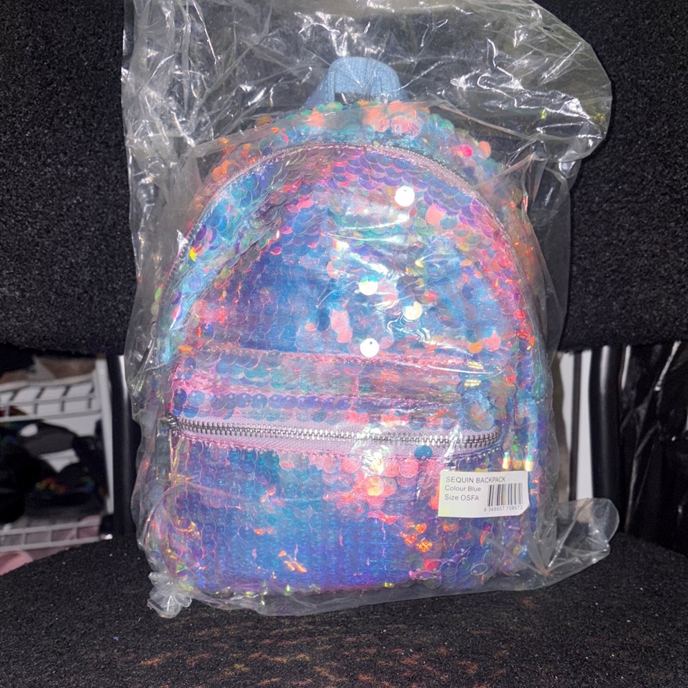 Blackmilk Iridescent Sequin Mini Backpack – Blue/Purple/Pink